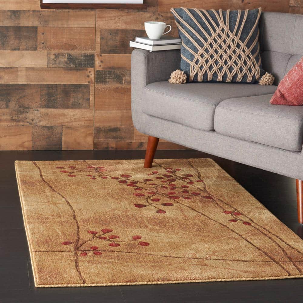 Handmade Latte Synthetic Rectangular Medium Rug