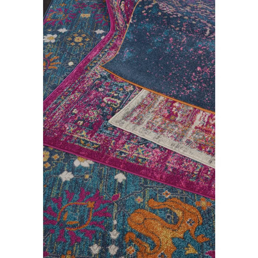 Sunny Yellow Geometric Runner Rug 2'2" x 7'6" with Persian Motifs