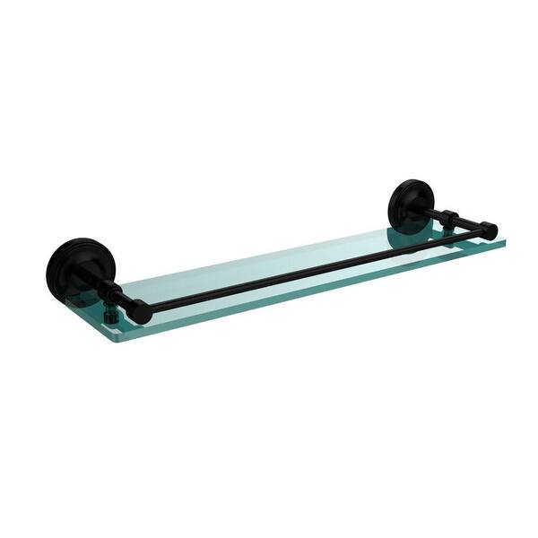 Prestige Regal 22 in. L  x 3 in. H  x 5 in. W Clear Glass Bathroom Shelf with Gallery Rail in Polished Chrome