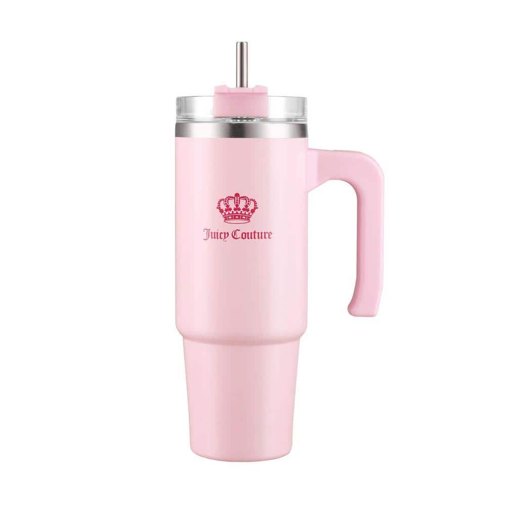 juicy JUICY COUTURE Flip & Sip 30 oz. Pink Wavy Check Stainless Steel