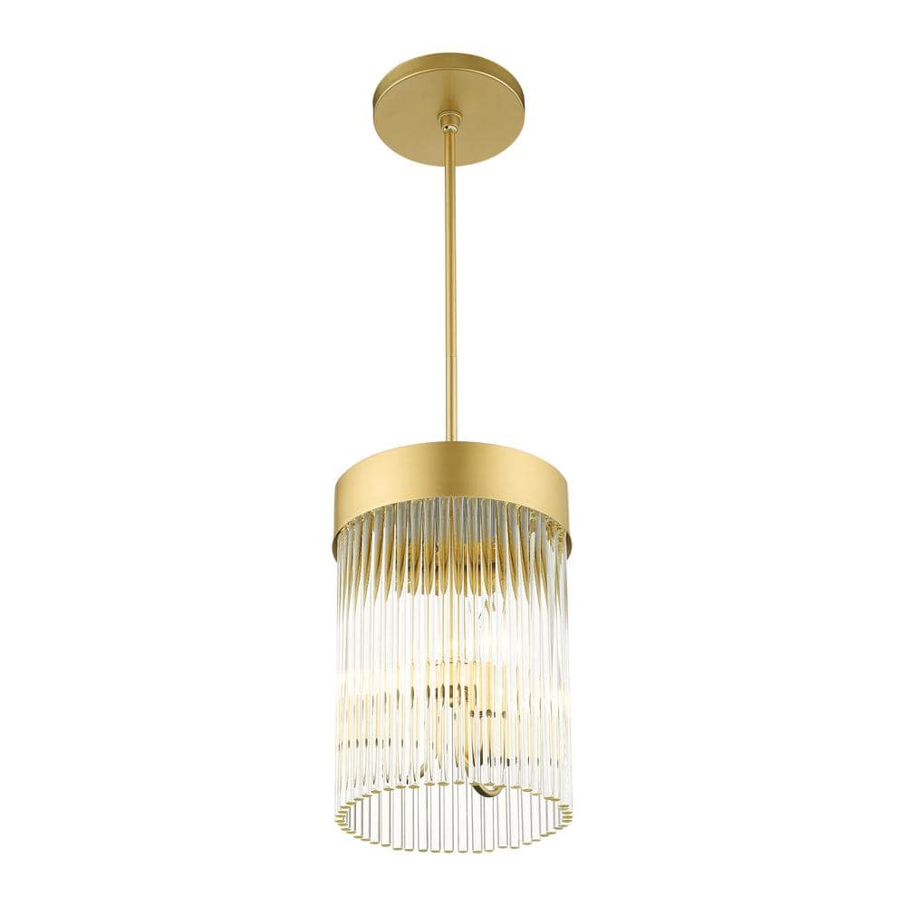 Mini Norwich Crystal Chandelier with Soft Gold Drum Shade