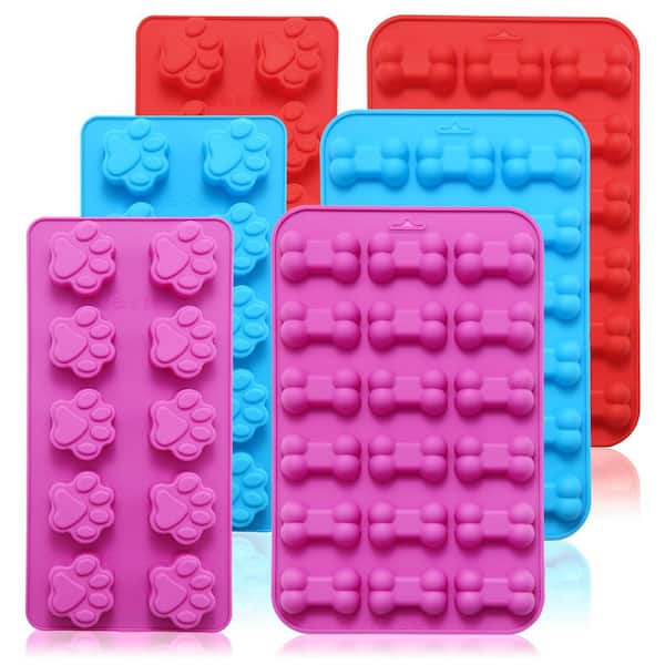 Silicone Baking Molds for Baking Chocolate, Candy, Pudding, Jelly, Ice Cube, Biscuits and Dog Treats (6-Pack)