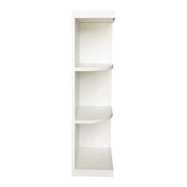 Plywell Ready to Assemble 9x42x12 in. Shaker Wall End Open Shelf Cabinet in White