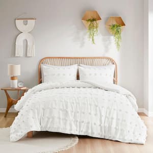 Vera 2-Pcs Ivory Twin/Twin XL Polyester Clip Jacquard Comforter Set