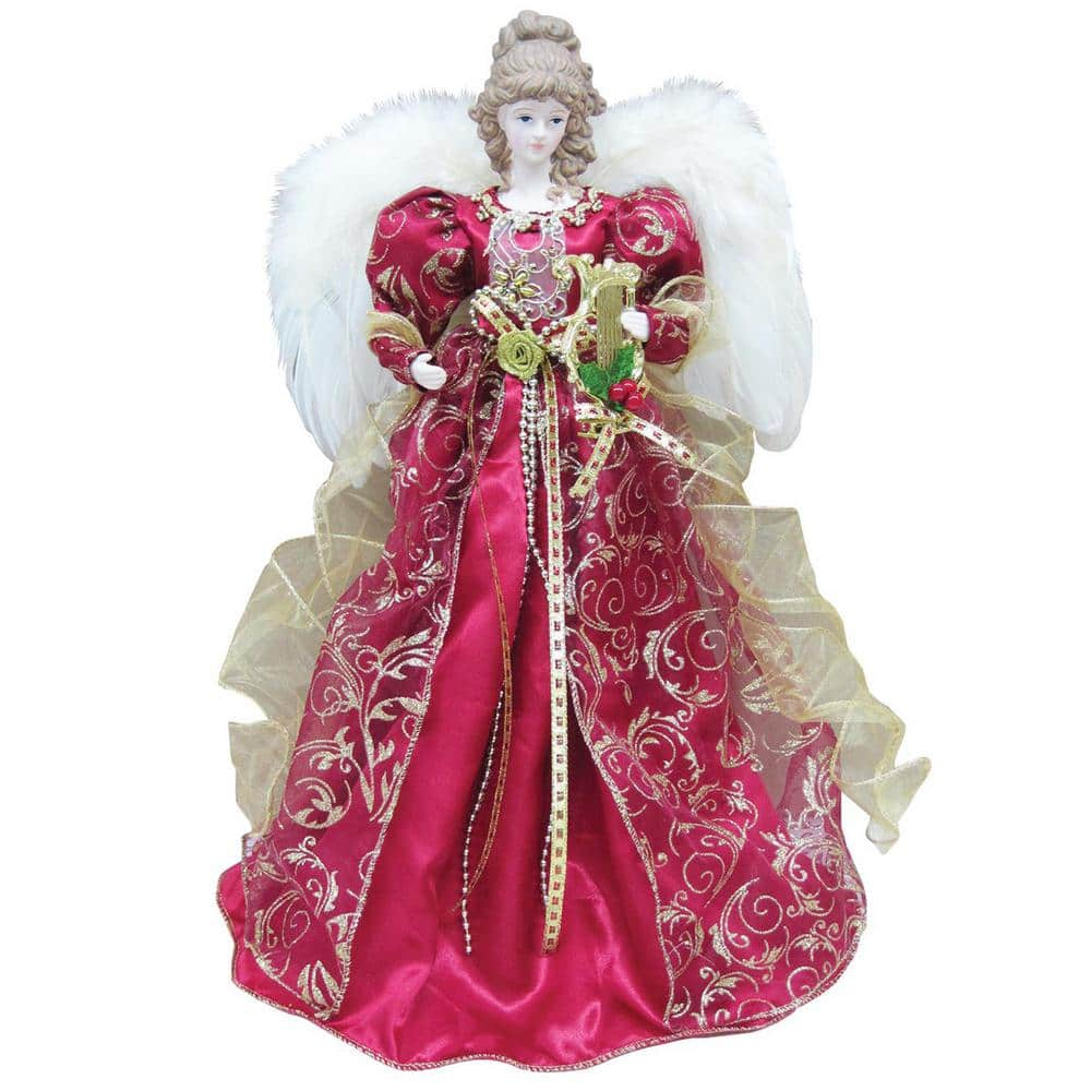 Santa's Workshop 16 in. Red Christmas Angel Tree Topper