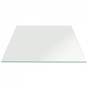 40 in. Clear Square Glass Table Top 1/4 in. Thick Flat Polished Tempered Eased Corners