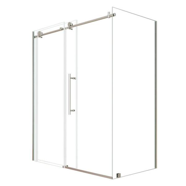 すが Xspracer 60 in. W x 72 in. H Sliding Corner Shower Enclosure in