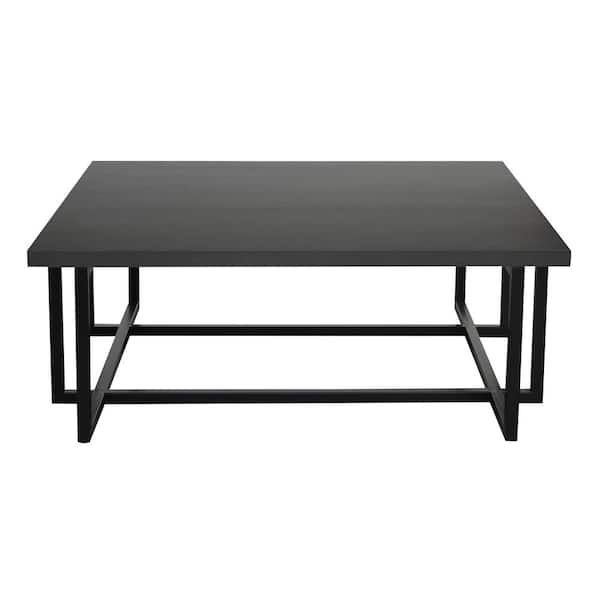 Armen Living Logan 48 in. Gray/Black Large Square Wood Coffee Table