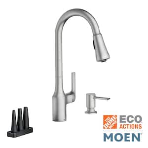 Milton Single-Handle Pull-Down Sprayer Kitchen Faucet with Reflex and Power Clean Attachments in Spot Resist Stainless