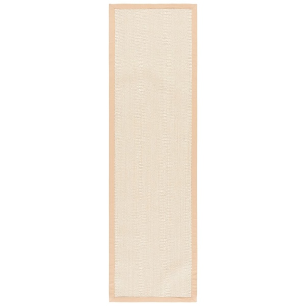 Natural Fiber 2 ft. x 8 ft. Natural Solid Color Runner Rug