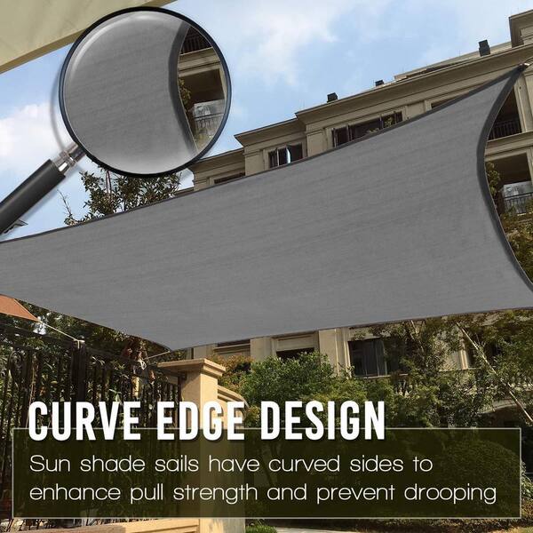 Artpuch 12'x12' Customize Dark Green Sun Shade Sail UV Block 185 並行輸入品 Artpuch 12\u0027x15\u0027x15\u0027 Custom Curved Triangle Sun Shade Sail UV Block