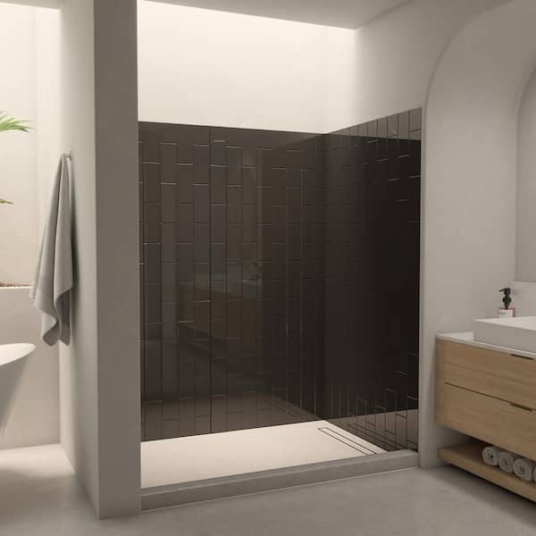 DreamLine QWALL-VS 60 in. W x 76 in. H x 41.5 in. D 4-Piece Glue-up Acrylic Alcove Shower Backwalls in Black