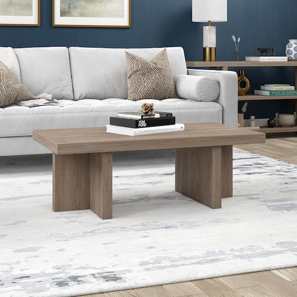Meyer&Cross Dimitra 44 in. Antiqued Gray Oak Rectangle MDF Top Coffee Table