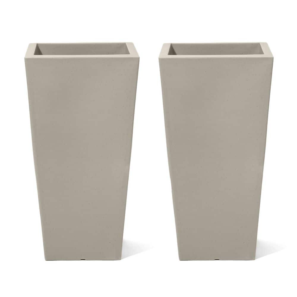 Everton Large Concrete Indoor Plastic Square Planter with and Indoor Outdoor Use (15 in. W x 15 in. H x 28 in. ) 2-Pack price history on PriceWatchPro