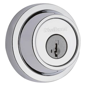 660 Contemporary Round Satin Chrome Single Cylinder Deadbolt featuring SmartKey Security