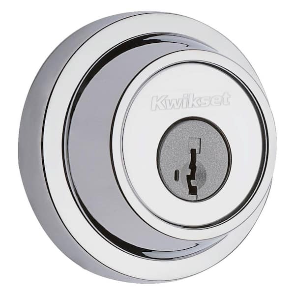 Kwikset 660 Contemporary Round Satin Chrome Single Cylinder Deadbolt ...