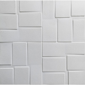 Falkirk Jura II 28 in. x 28 in. Peel and Stick Off White Cream Rectangles PE Foam Decorative Wall Paneling (5-Pack)