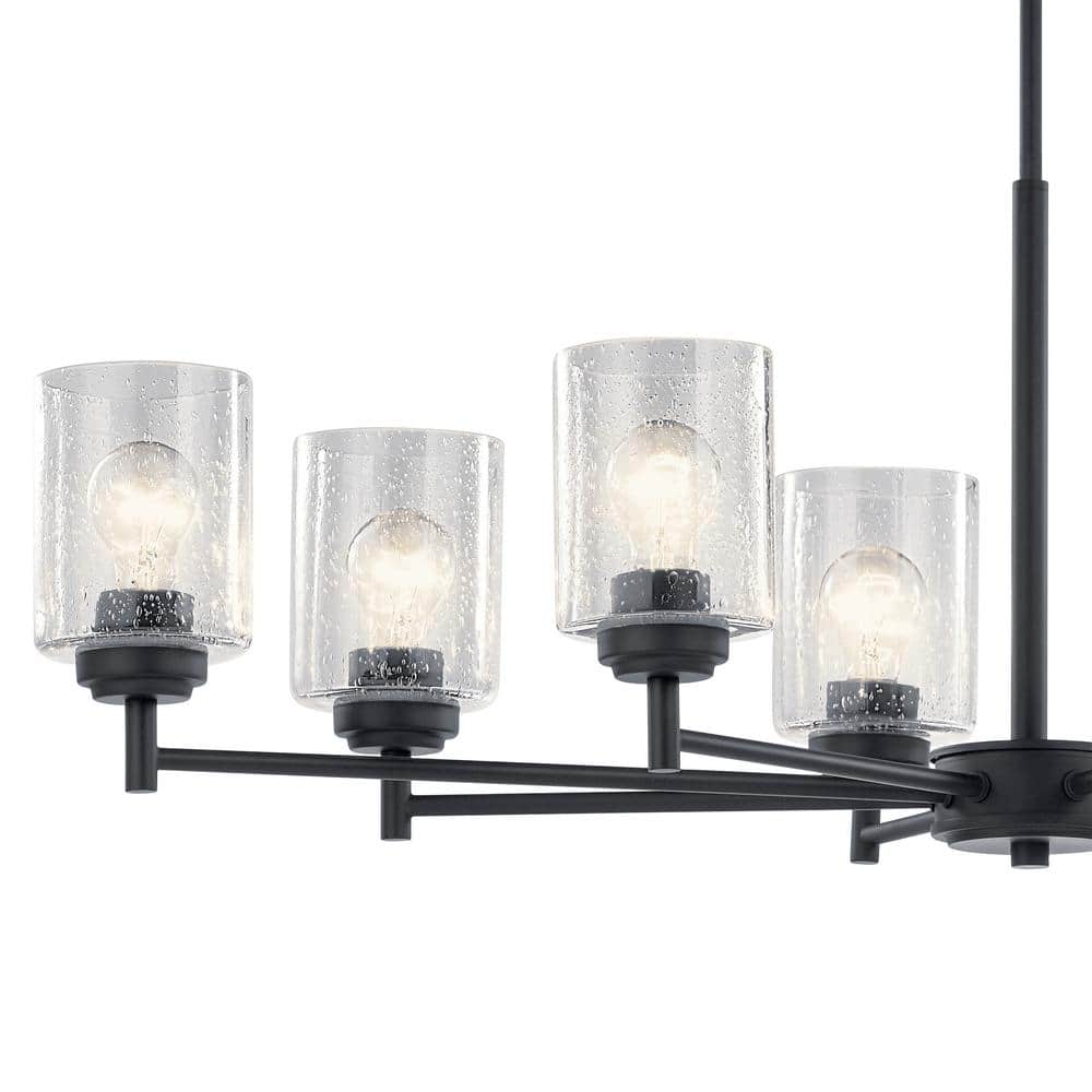 Winslow Black 44" Modern 8-Light Ceiling Chandelier