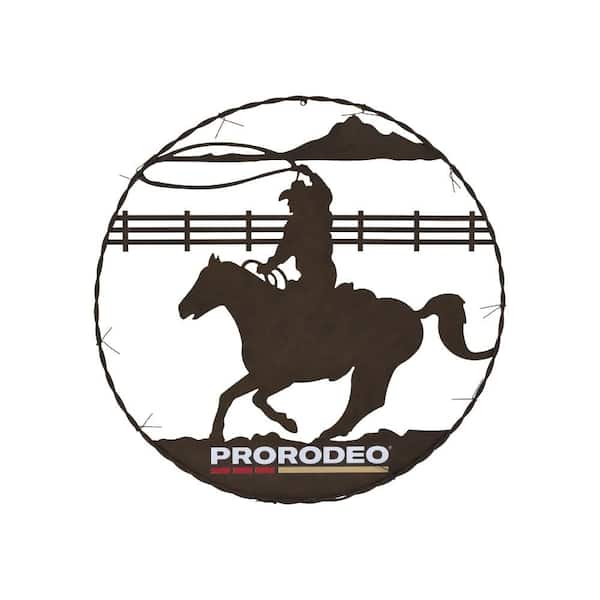 American Art Decor ProRodeo Cowboy Metal Barbed Wire Wall Art-Rustic Western Decor