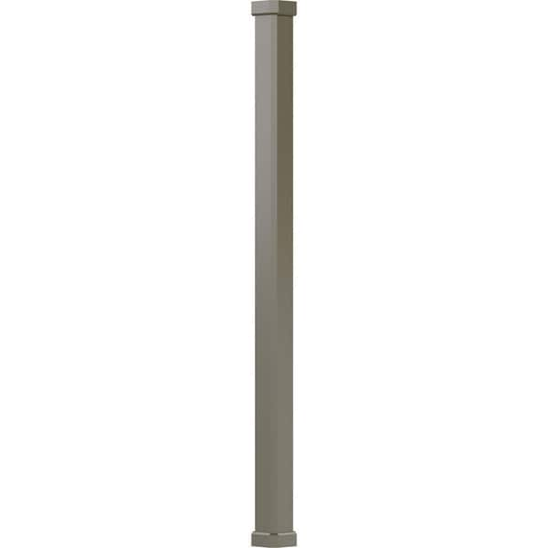 AFCO 8' x 5-1/2" Endura-Aluminum Craftsman Style Column, Square Shaft (Post Wrap Installation), Non-Tapered, Clay