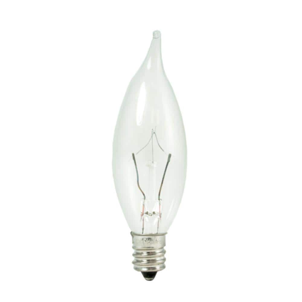 10-Watt Warm White Light CA8 (E!2) Candelabra Screw Base Dimmable Clear Fla
