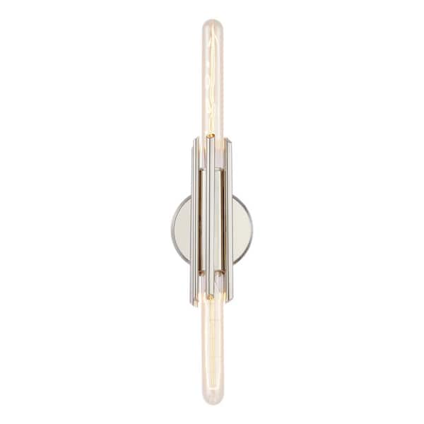 ALORA Torres 11-in 2 Light 60-Watt Polished Nickel Vanity Light