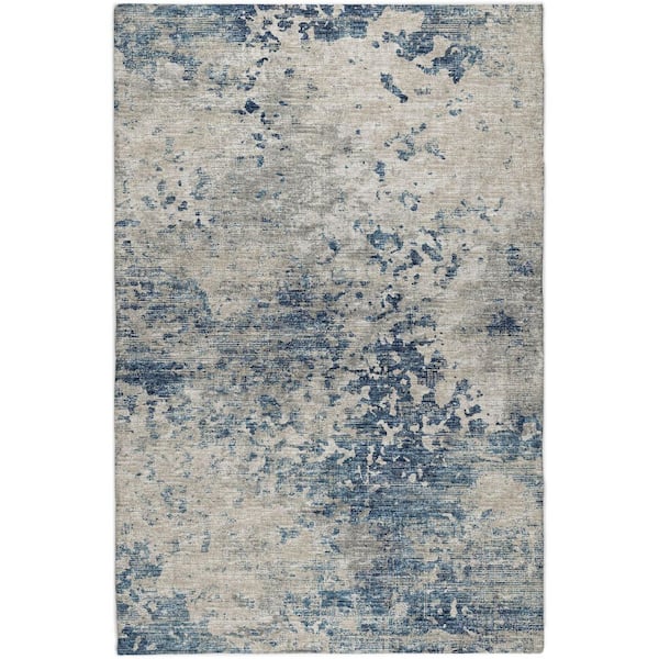 Dream Shag Premium Machine Washable Abstract ADS70 Blue 5 ft. x 7 ft. 6 in. Area Rug