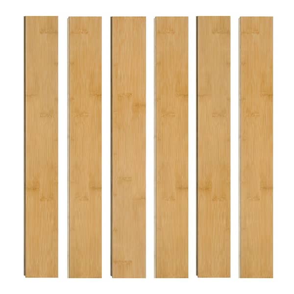 37.8" L x 3.78" W x 0.6" T Prefinished Tongue and Groove Solid bamboo hardwood flooring, Honey (19.84 sq. ft./case)