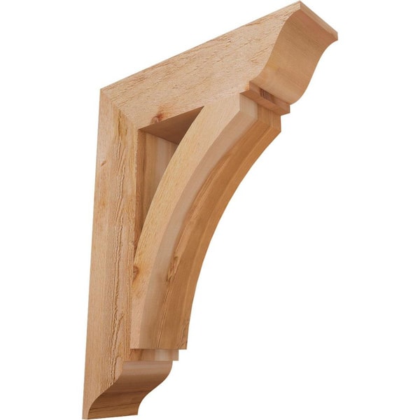 Ekena Millwork 6 in. x 32 in. x 24 in. Western Red Cedar Thorton Traditional Rough Sawn Bracket