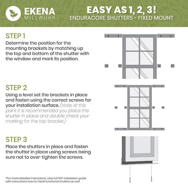 16 1/8 in. W x 45 in. H Endura Core Composite, 3-Board Framed Board-n-Batten Shutters, White (Pair-No Hardware)