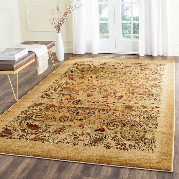 Lyndhurst Beige/Multi 10 ft. x 14 ft. Border Area Rug