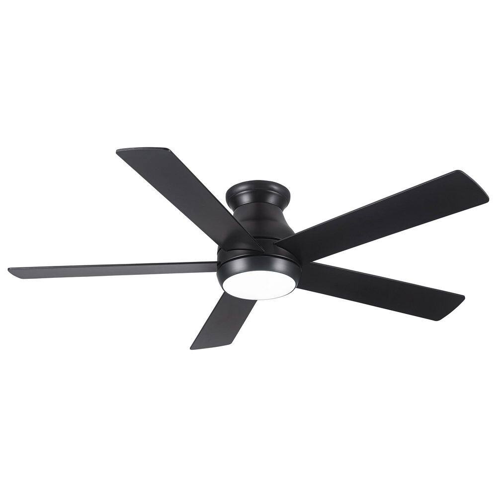 52 in. LED Indoor Black Low Profile Ceiling Fan with Light Kit and Remote Control price history on PriceWatchPro