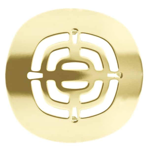 Westbrass 4-1/2 in. Brass Snap-In Shower Strainer Grid in Polished Brass