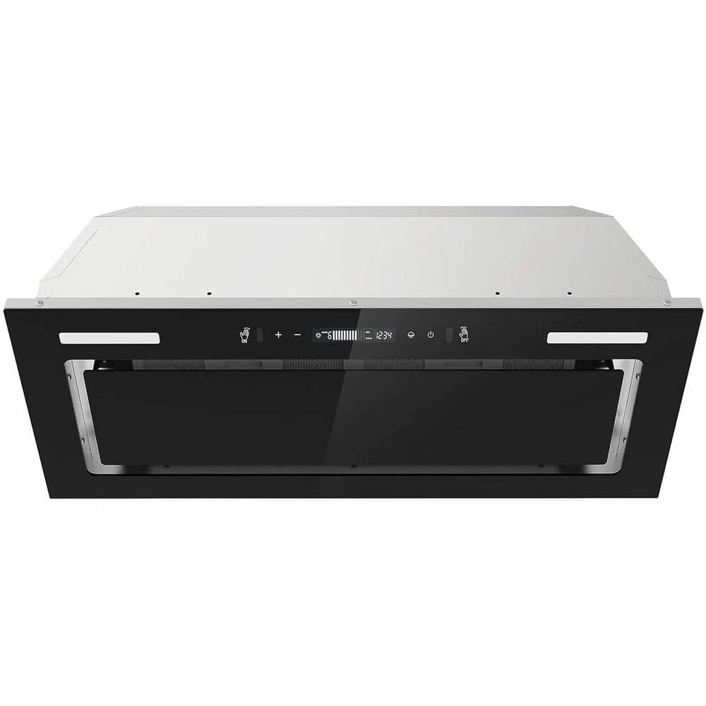 Range Hood Insert 30 in. 800 CFM Under Cabinet Hood in Black Glass w/Touch Control,Ducted/Ductless Convertible