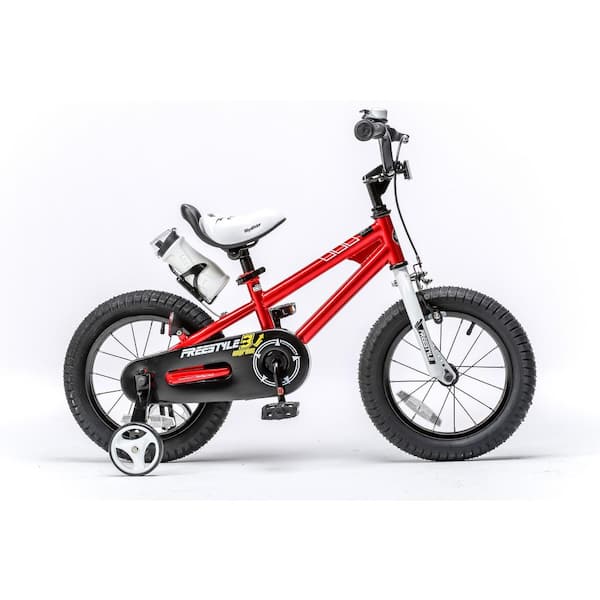 Royalbaby 16 in. Wheels Freestyle BMX Kid's Bike, Boy's Bikes and Girl's Bikes with Training Wheels in Red