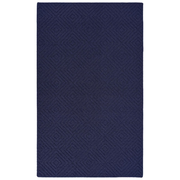Brentwood Jasmine 3 ft. x 5 ft. Navy Geometric Area Rug