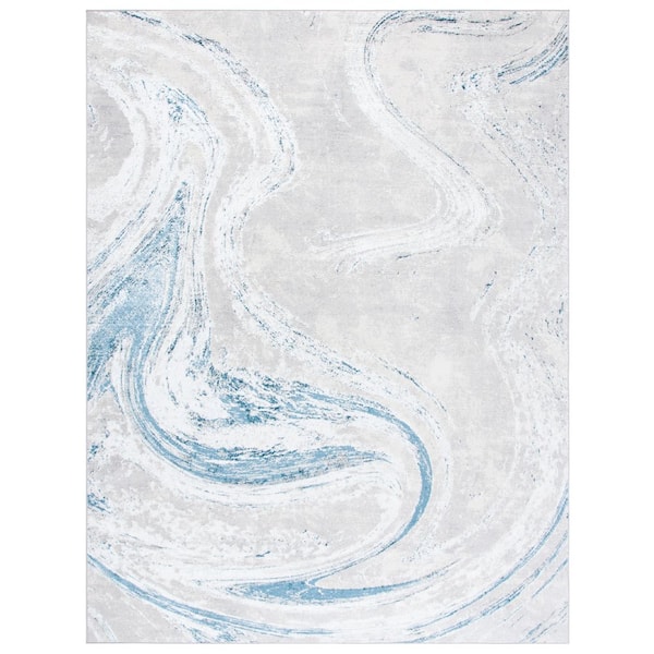 Orchard 9 ft. x 12 ft. Gray/Blue Abstract Area Rug
