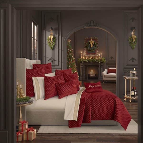 Unbranded Gabriel Crimson Polyester Full/Queen 3-Piece Quilt Set