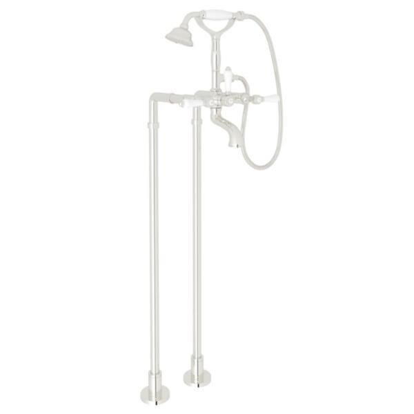 Italian Bath 3-Handle Freestanding Tub Faucet in Polished Nickel