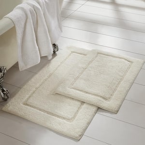 Ivory 2-Pack Solid Loop with Non-Slip Backing Bath Mat Set