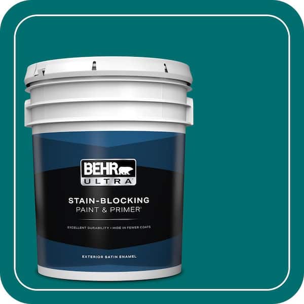 BEHR ULTRA 5 gal. #P460-7 Caribbean Current Satin Enamel Exterior Paint & Primer