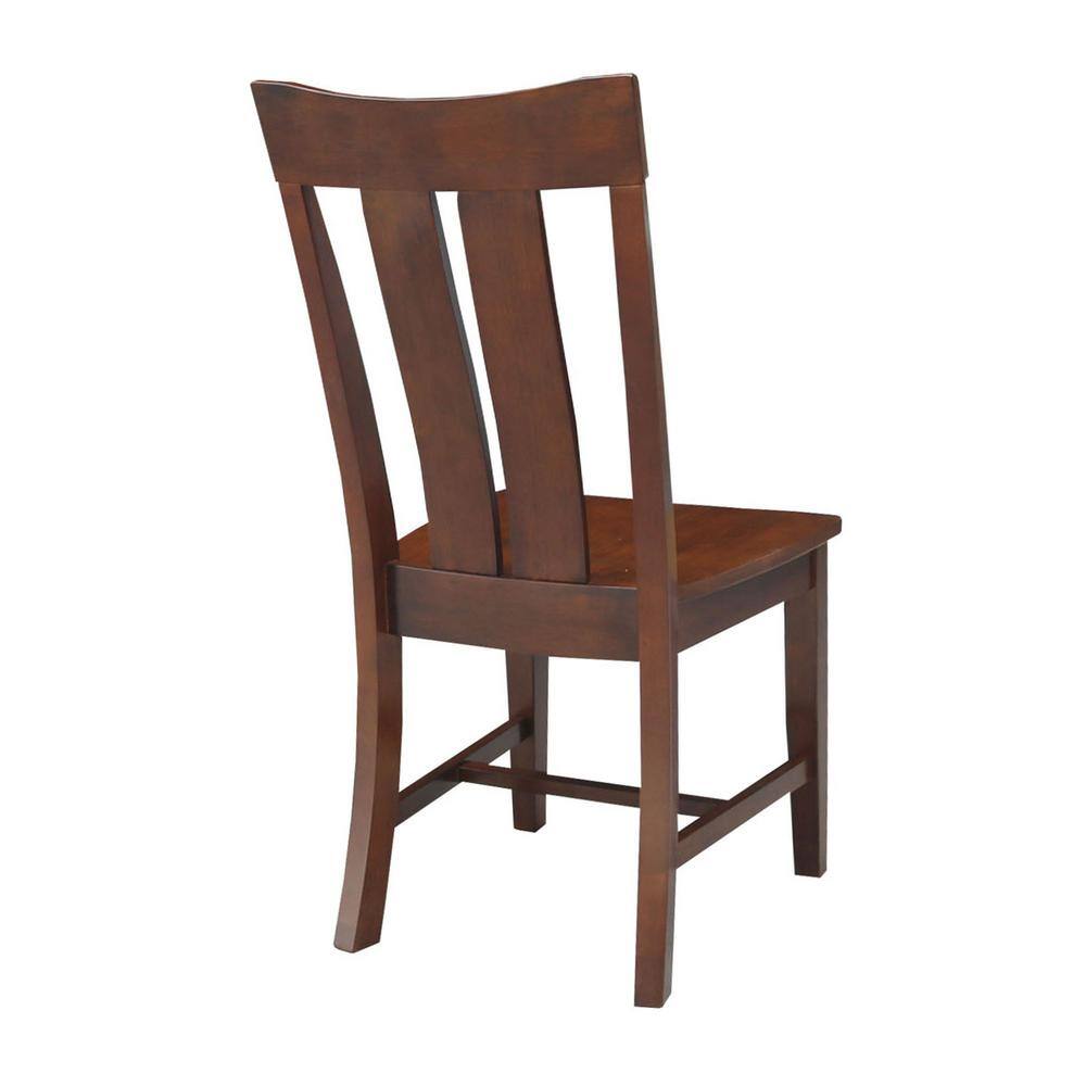 Espresso High Slat Solid Wood Side Chair