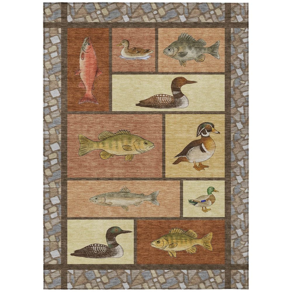 Chantille Machine Washable Indoor/Outdoor Abstract ACN2606 Paprika 9 ft. x 12 ft. Area Rug price history on PriceWatchPro