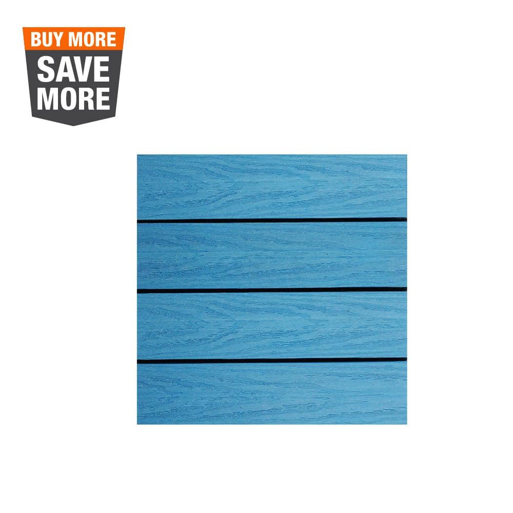 NewTechWood UltraShield Naturale 1 ft. x 1 ft. Quick Deck Outdoor Composite  Deck Tile in Caribbean Blue (10 sq. ft. per box) US-QD-ZX-SB - The Home 