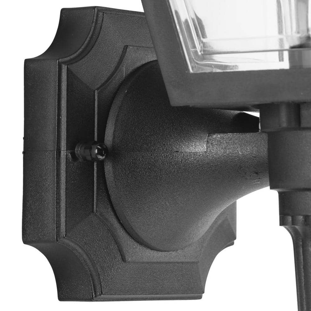 Black 17-Inch Outdoor Wall Lantern with Clear Acrylic Panels