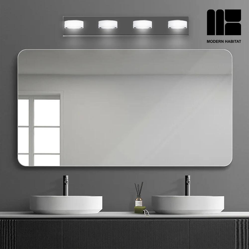 Black Metal 4-Light Dimmable LED Vanity Fixture