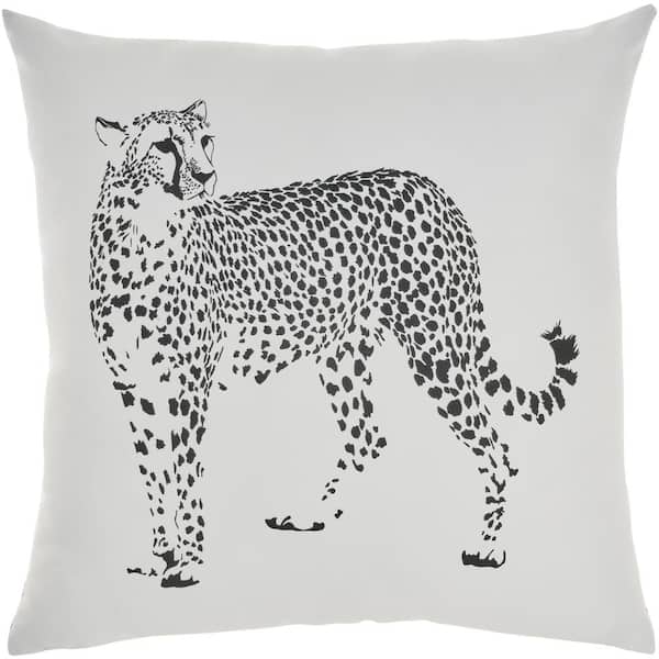 Mina Victory Black Animal 20 in. x 20 in. Indoor/Outdoor Throw Pillow