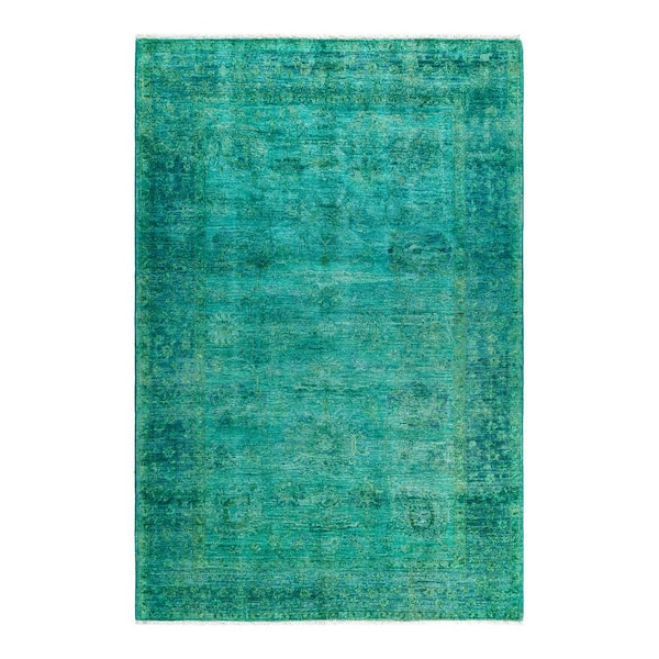 Vibrance Green 5 ft. x 8 ft. Solid Wool Indoor Area Rug