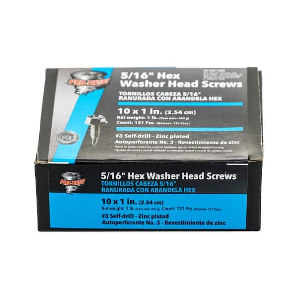 #10 x 1 in. Hex Washer Head Sheet Metal Screws 1 lb. Box