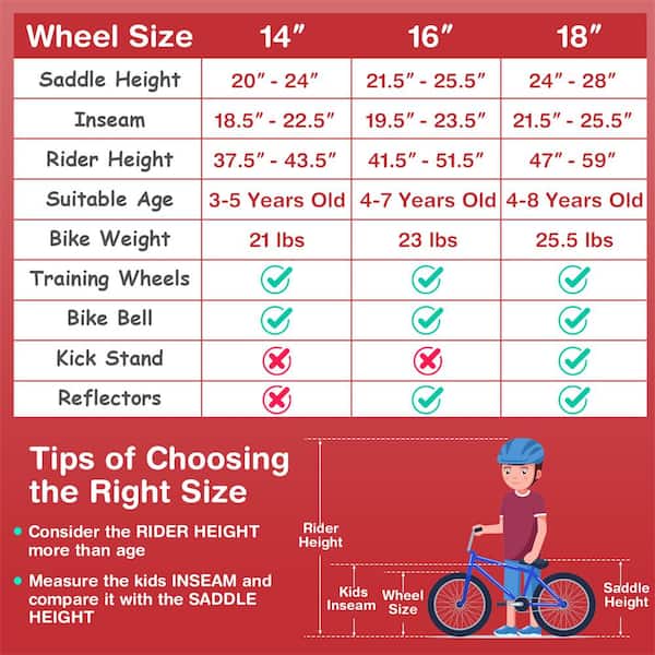 Costway 14 in. Kid's Bike with Removable Training Wheels and